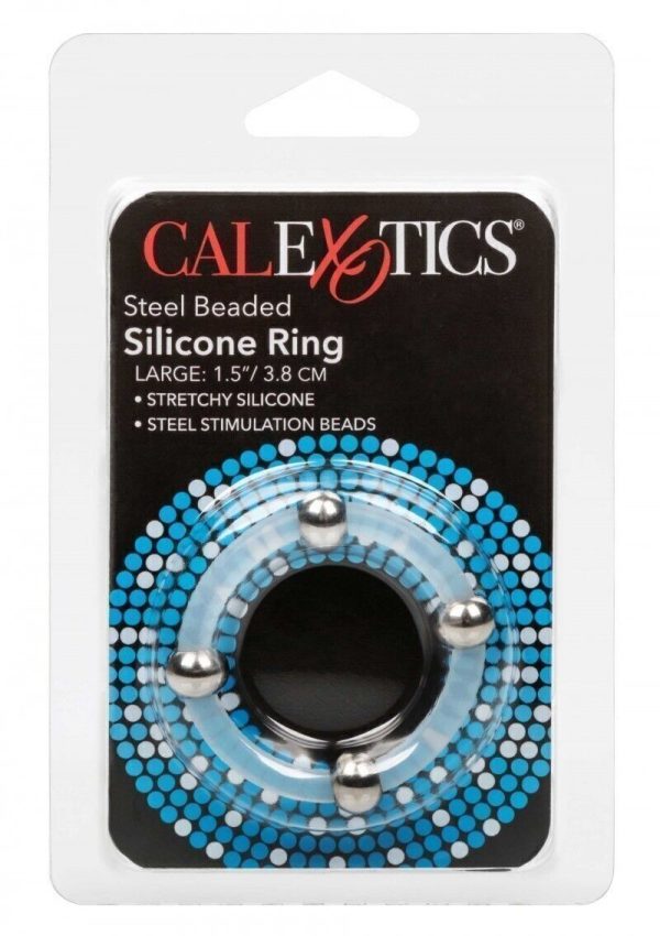 Anello Fallico in Silicone con Perline in Acciaio Large