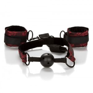 Bavaglio Ball Gag traspirante con polsini