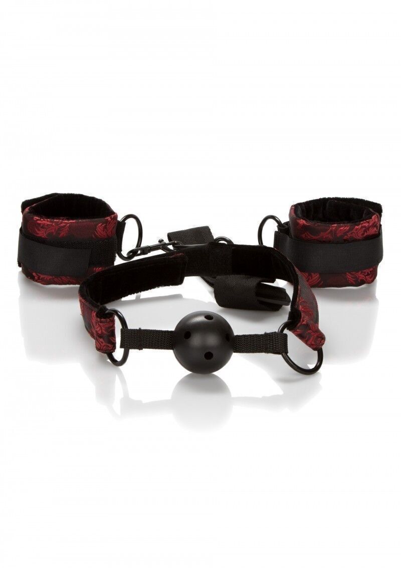 Bavaglio Ball Gag traspirante con polsini